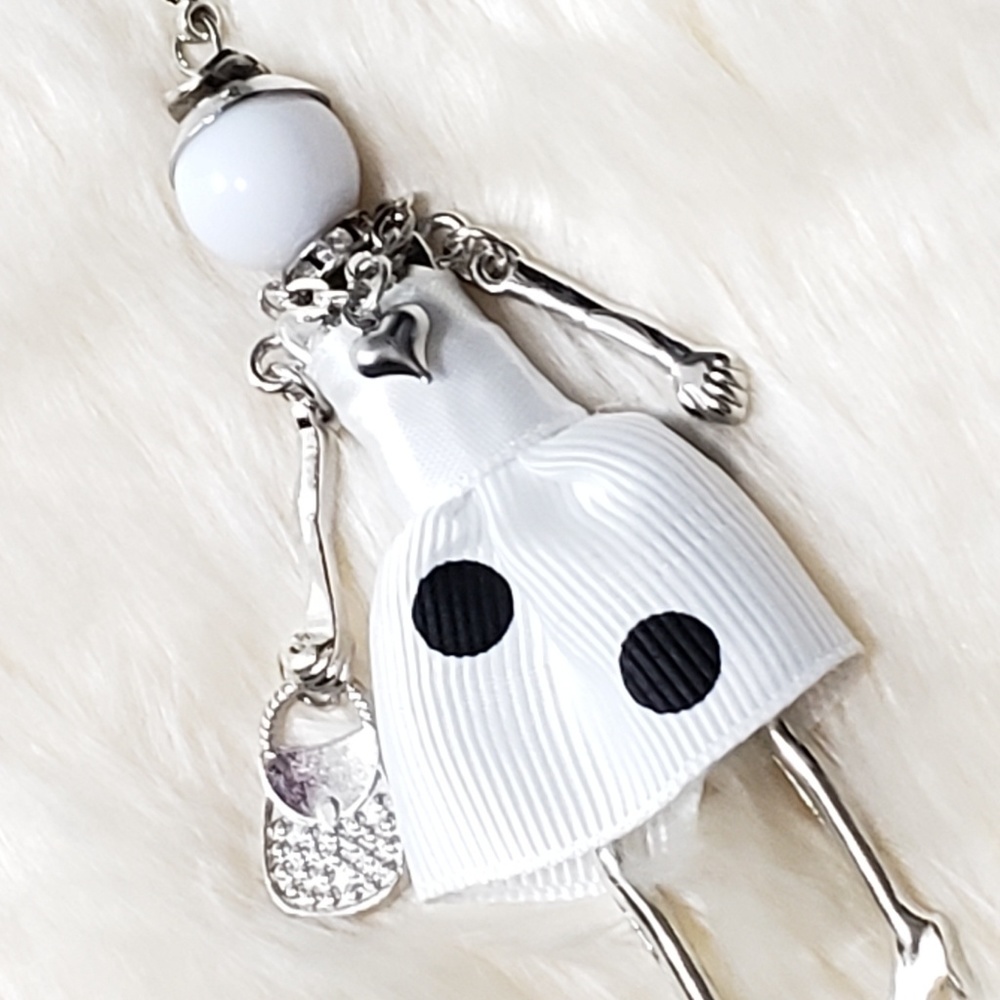 ⤵⤵New Polka Dot Cute Doll Handbag KeychainKeycharm - Picture 3 of 3